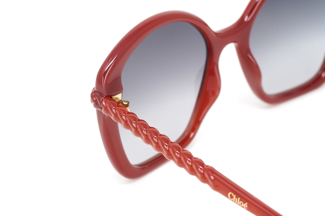 Chloé Women's Sunglasses Billie Oversized Round Burgundy CH0003S-003 55