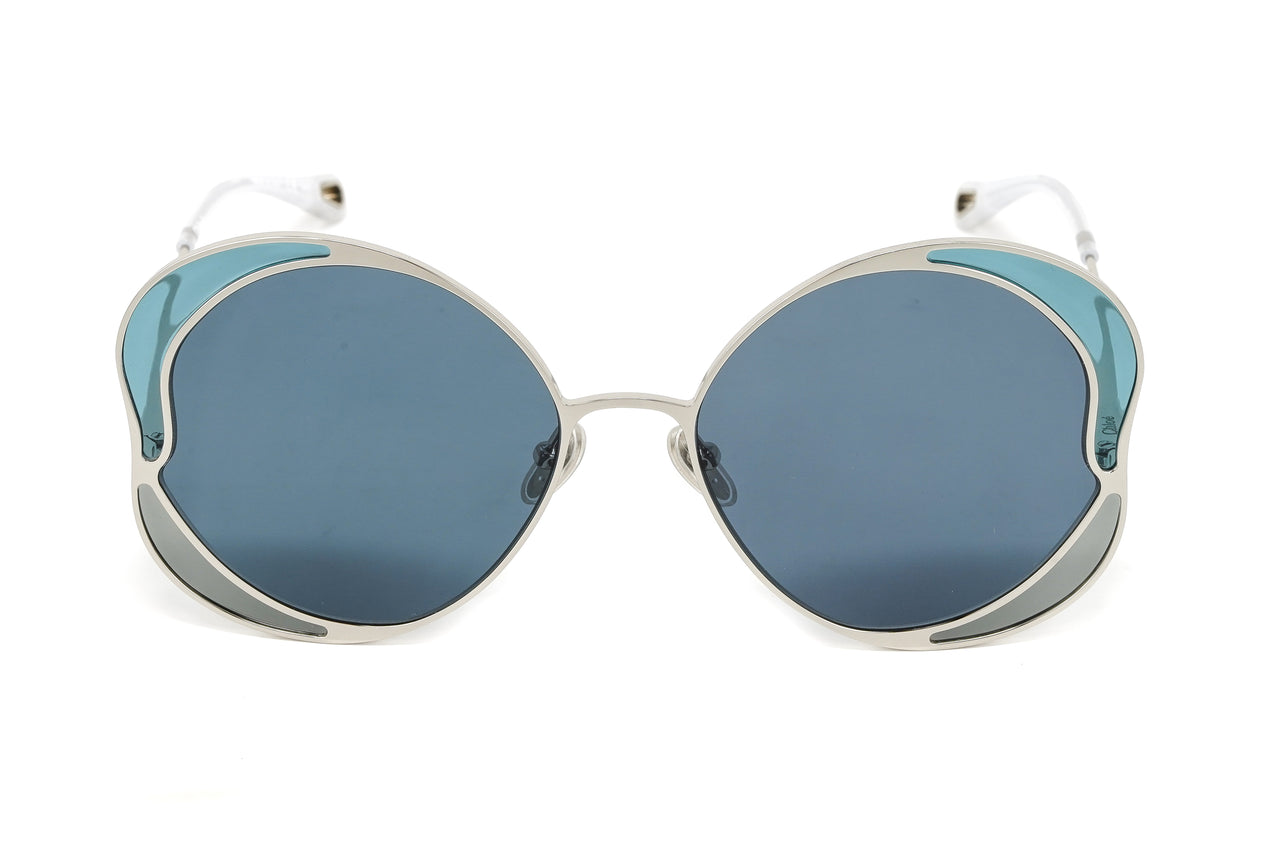 Chloé Women's Sunglasses Gemma Oversized Round Butterfly Blue CH0024S-001 60