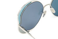 Thumbnail for Chloé Women's Sunglasses Gemma Oversized Round Butterfly Blue CH0024S-001 60