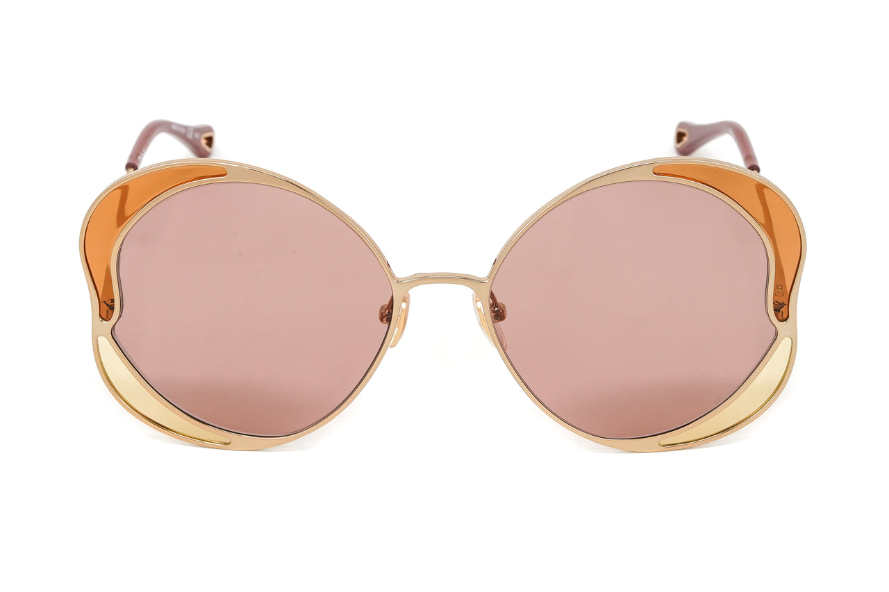 Chloé Women's Sunglasses Gemma Oversized Round Butterfly Beige CH0024S-004 60