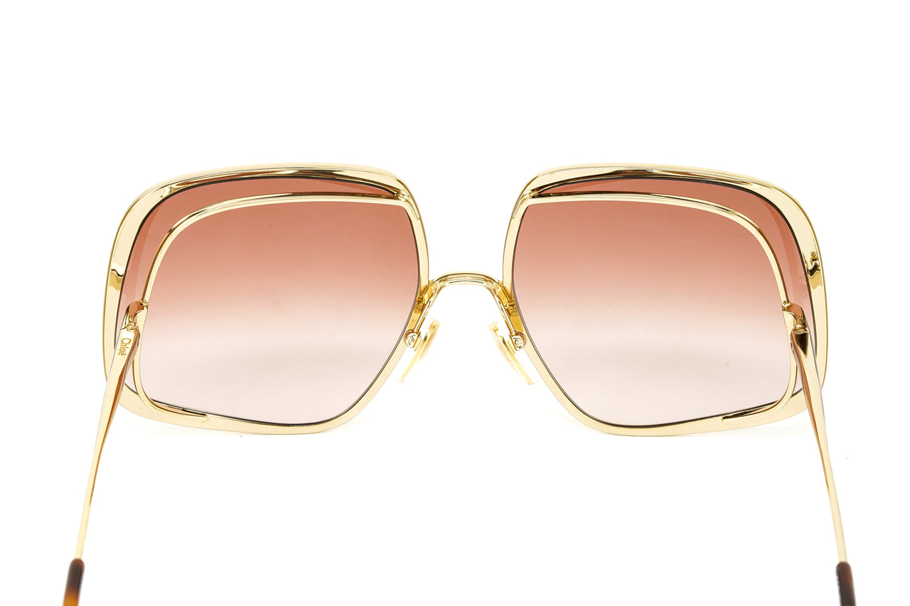 Chloé Women's Sunglasses Hanah Oversized Square Tortoise/Pink CH0035S-003 62