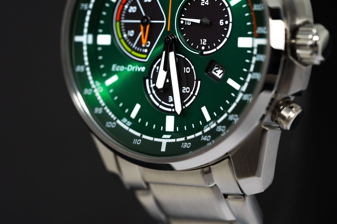 Citizen Eco-Drive Chronograph Green Men's Watch AT1190-87X