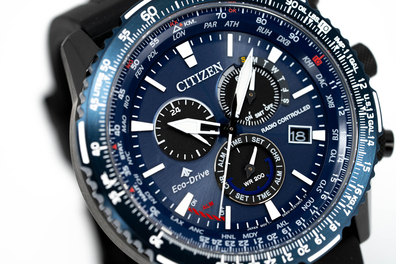 Citizen Men's Watch Eco-Drive Promaster Sky Radio Controlled Chrono Bl –  Watches & Crystals