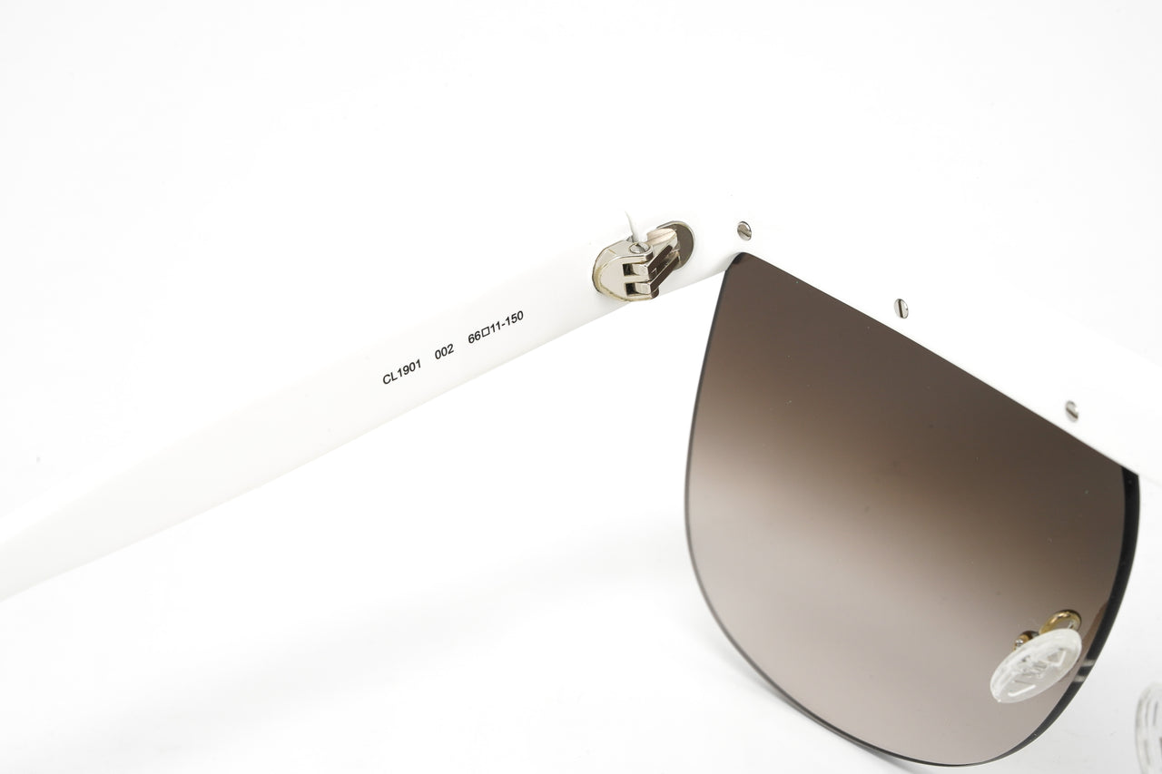 Courrèges Women's Sunglasses Oversized Flat Top White CL1901-002 66