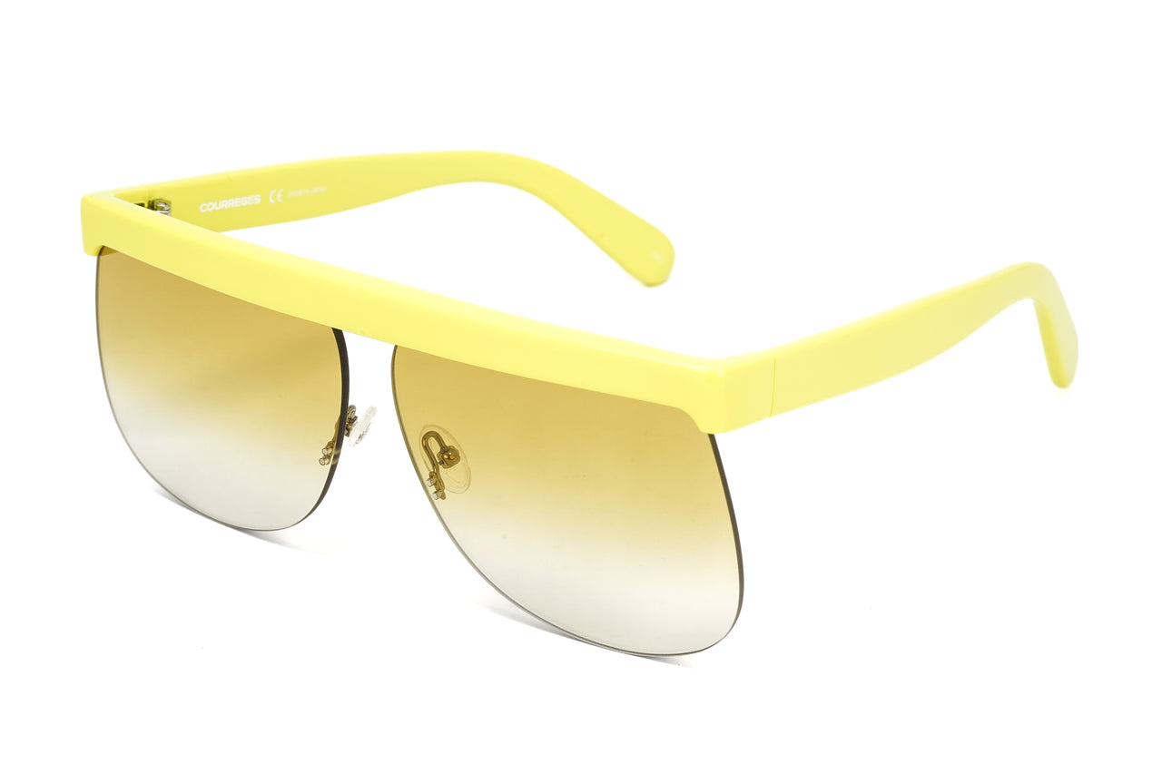 Courrèges Women's Sunglasses Oversized Flat Top Yellow CL1901-003 66