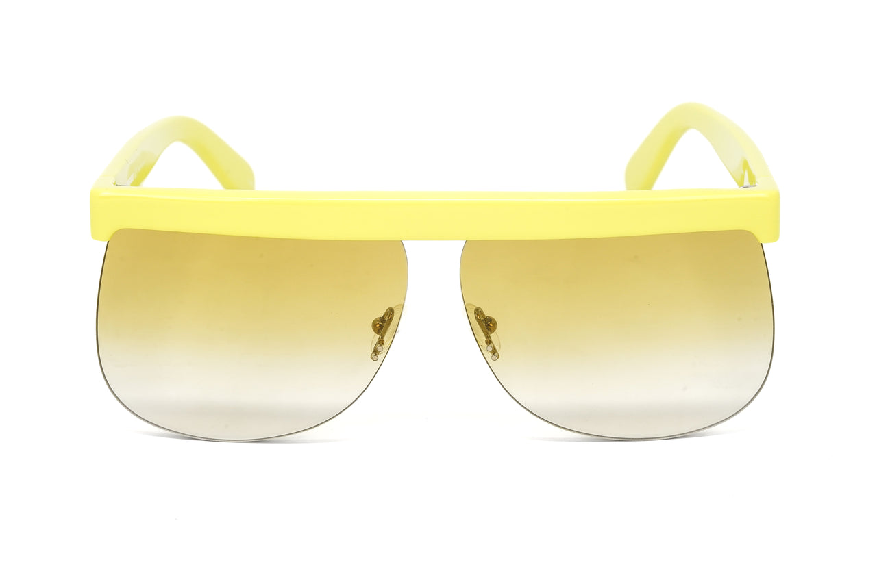 Courrèges Women's Sunglasses Oversized Flat Top Yellow CL1901-003 66