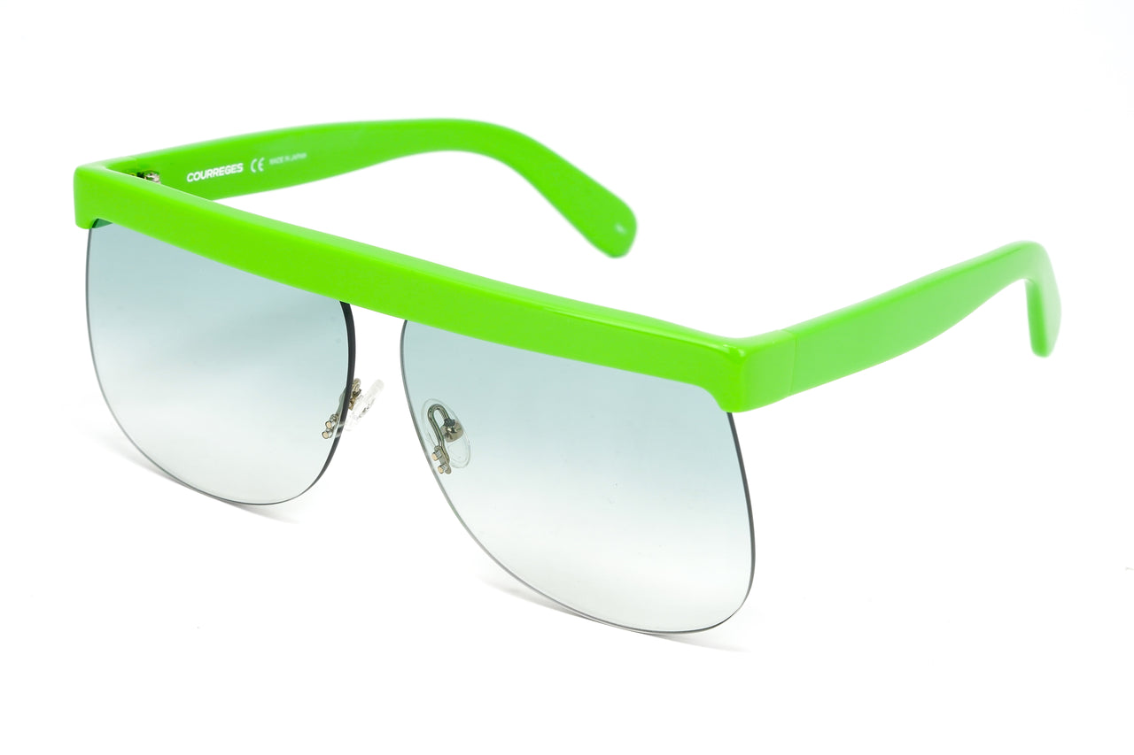 Courrèges Women's Sunglasses Oversized Flat Top Green CL1901-004 66
