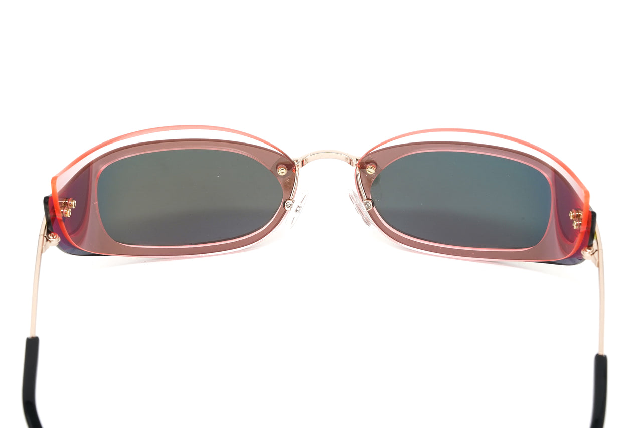 Courrèges Women's Sunglasses Cat Eye Wraparound Pink/Gold CL1903-002 53