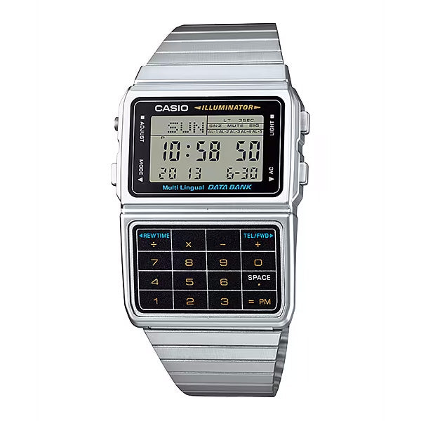Casio Vintage Databank 47mm Silver Unisex Digital Watch DBC-611-1DF