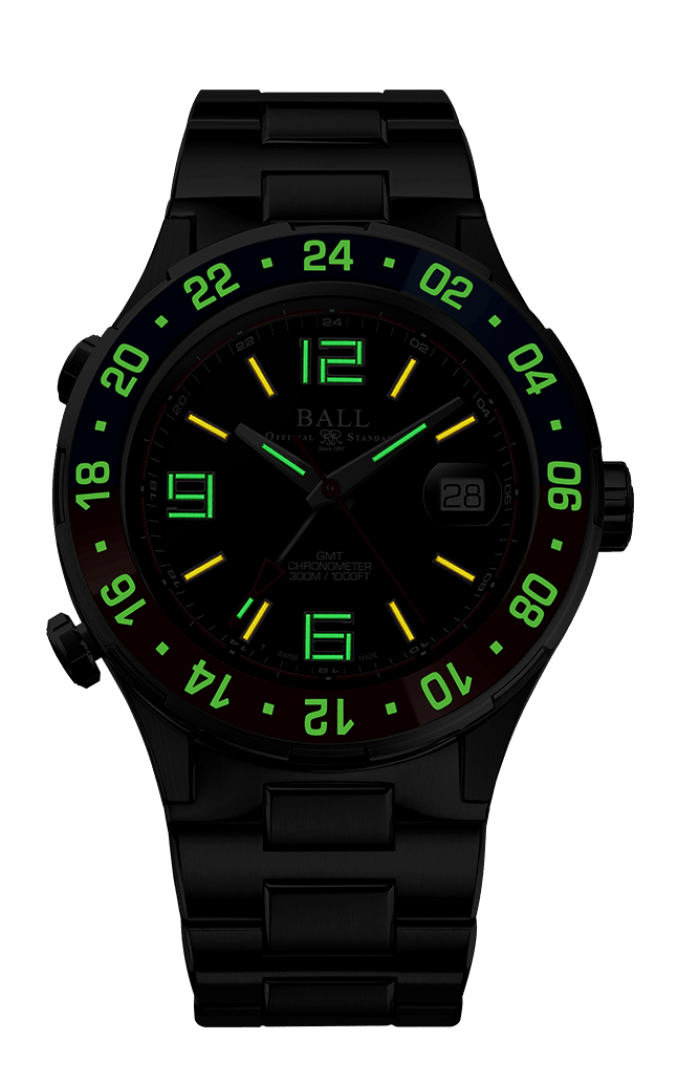 Ball Men's Watch Roadmaster Pilot GMT Black DG3038A-S2C-BK