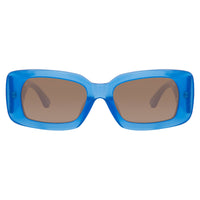 Thumbnail for Dries Van Noten Ladies Rectangular Brown Sunglasses DVN137C2SUN