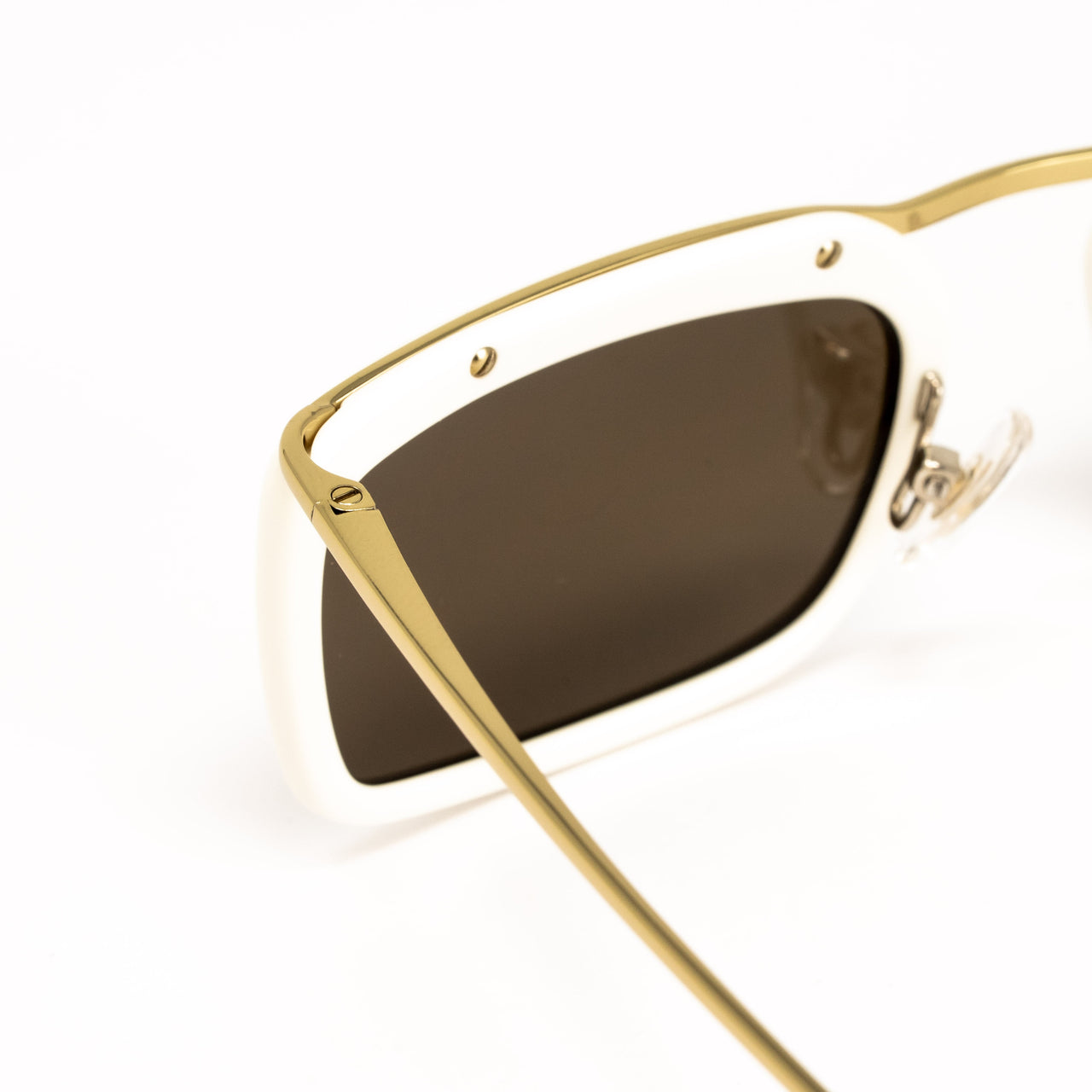 Dries Van Noten x Linda Farrow White/Gold Sunglasses DVN74C1SUN