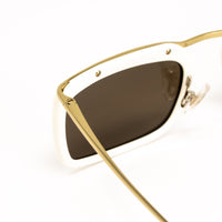 Thumbnail for Dries Van Noten x Linda Farrow White/Gold Sunglasses DVN74C1SUN