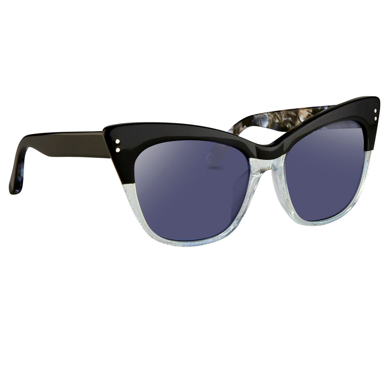 Erdem x Linda Farrow Black/Silver Sunglasses EDM22C2SUN