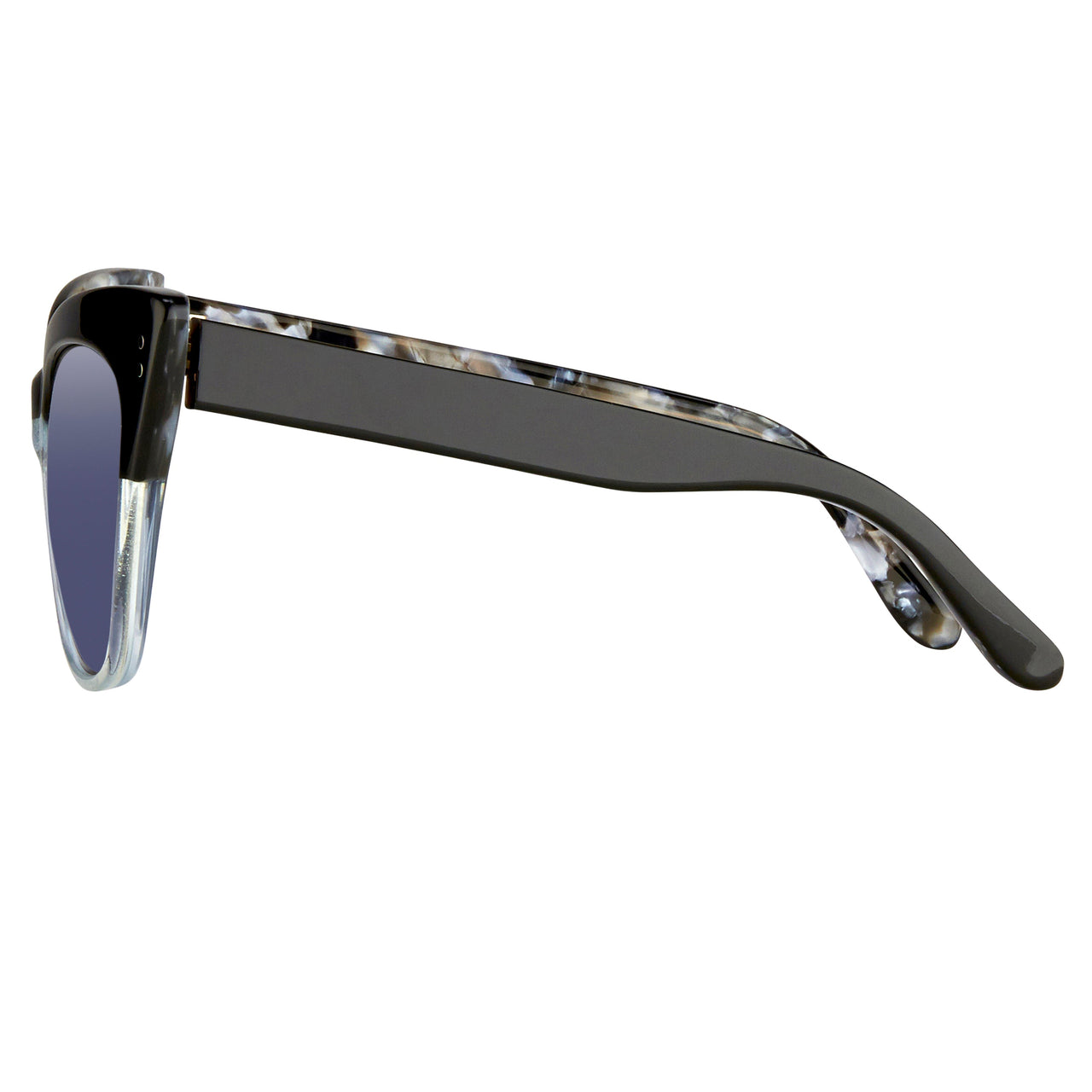 Erdem x Linda Farrow Black/Silver Sunglasses EDM22C2SUN