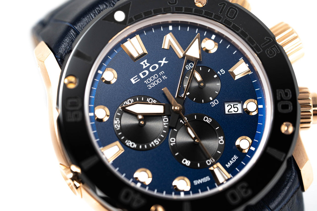 Edox Men's Watch CO-1 Chronograph Blue 10242-TINR-BUIRN