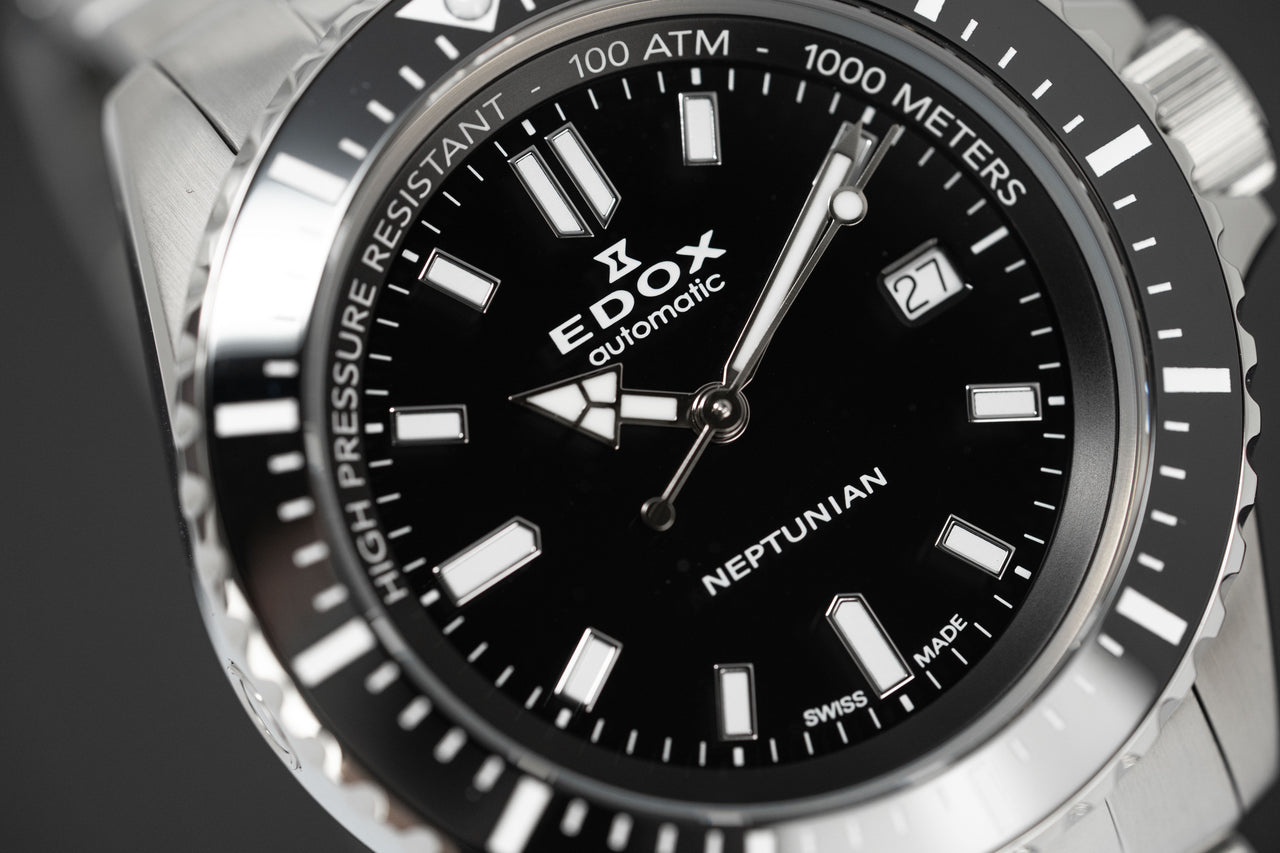Edox Men's Watch Neptunian Automatic Black 80120-3NM-NIN