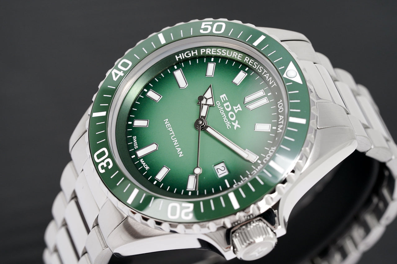 Edox Men's Watch Neptunian Automatic Green 80120-3VM-VDN1