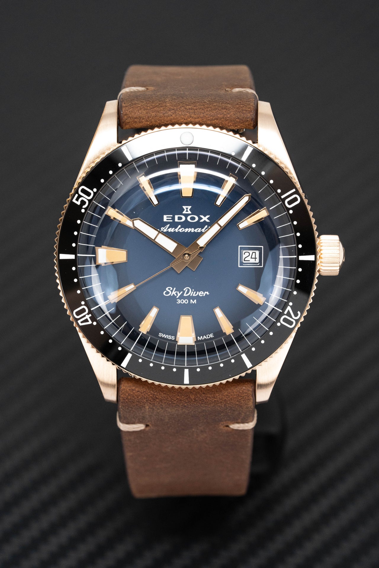 Edox Men's Watch Limited Edition Sky Diver Automatic Bronze 80126-BRN-BUIDR