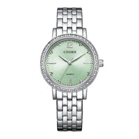 Thumbnail for Citizen Ladies Green Dial 31mm Crystal Bezel Watch