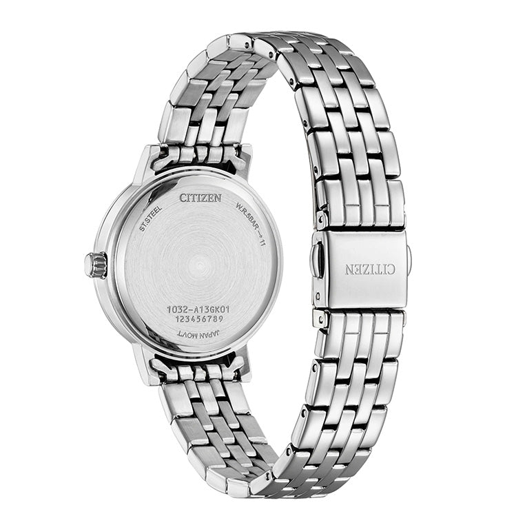 Citizen Ladies Green Dial 31mm Crystal Bezel Watch