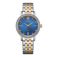 Thumbnail for Citizen Ladies' Blue Dial 31mm Crystal Two-Tone Watch