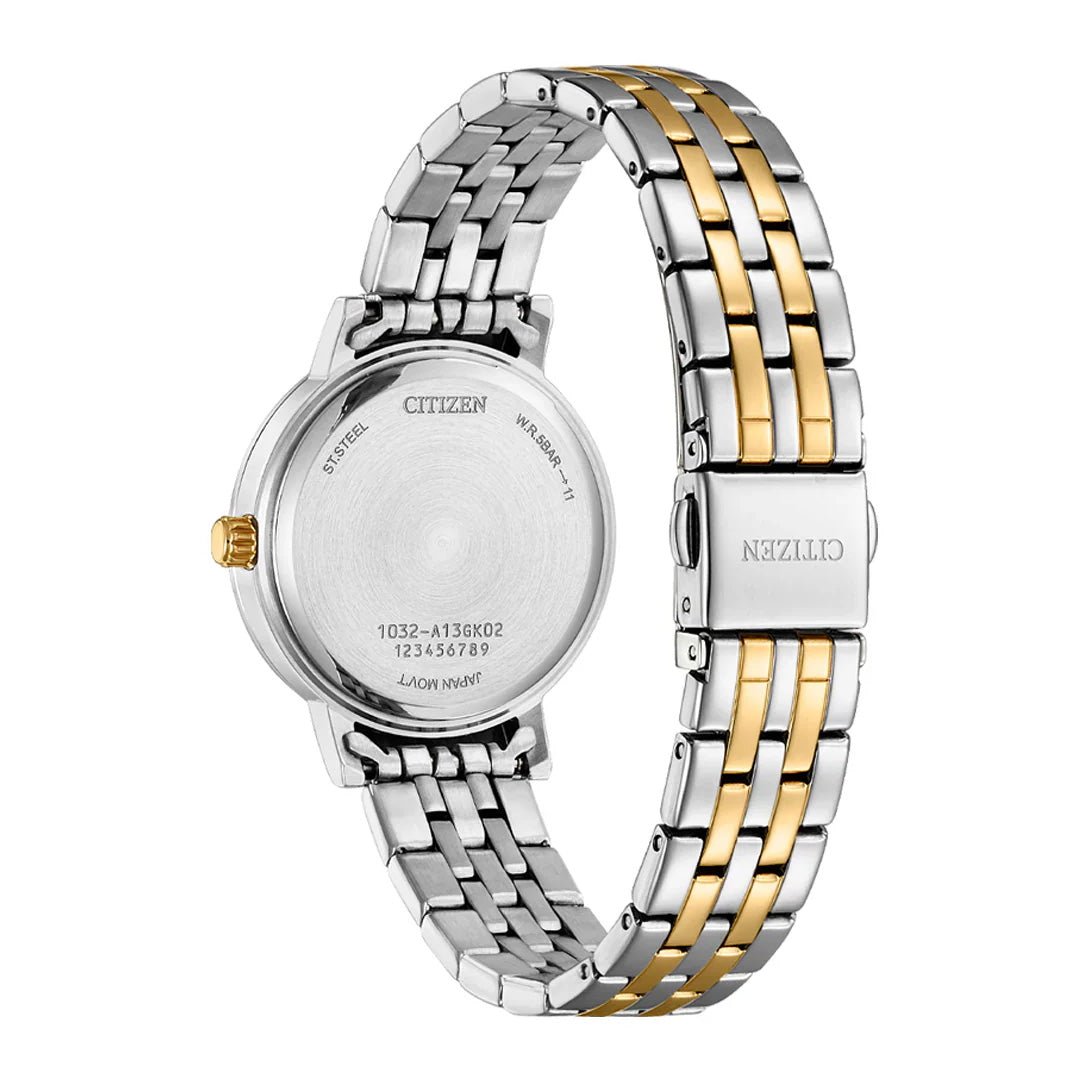 Citizen Ladies' Blue Dial 31mm Crystal Two-Tone Watch