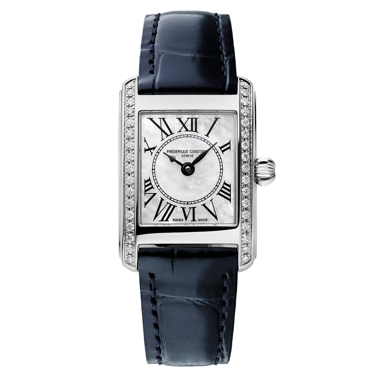 Frederique Constant Watch Ladies Classic Carree Blue Leather FC-200MPWCD16
