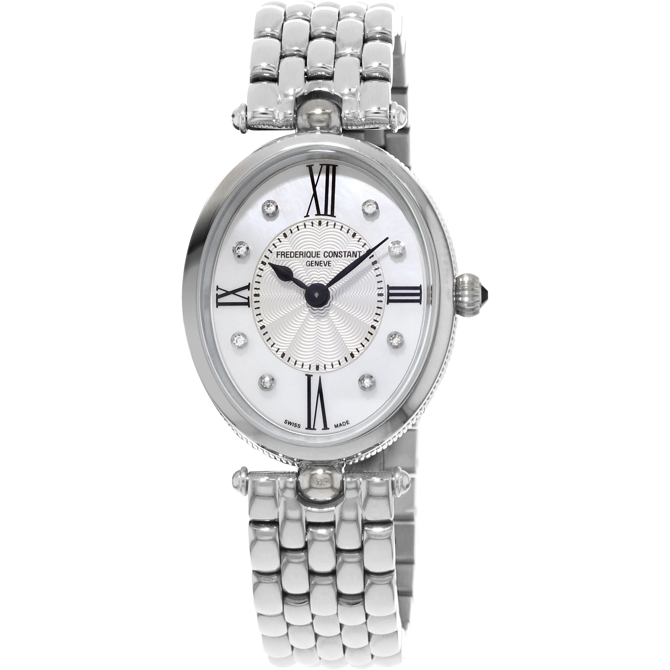 Frederique Constant Ladies Watch Art Deco Oval White Mother Of Pearl FC-200RMPW2V6B