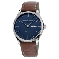 Thumbnail for Frederique Constant Watch Men's Classic Brown Leather Blue FC-225NT5B6