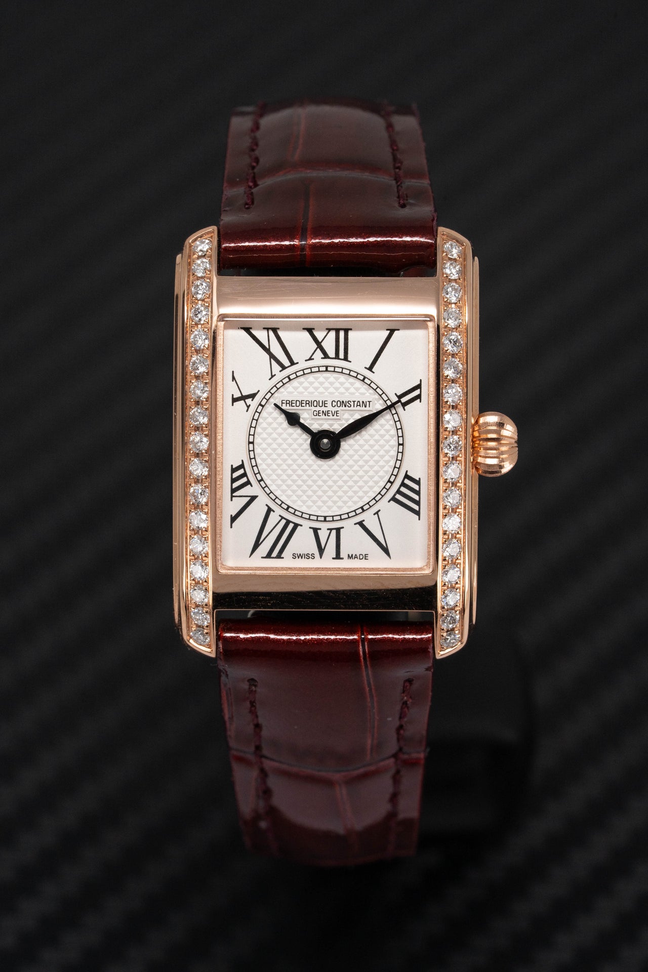 Frederique Constant Watch Ladies Classic Carree Rose Gold PVD FC-200MCD14