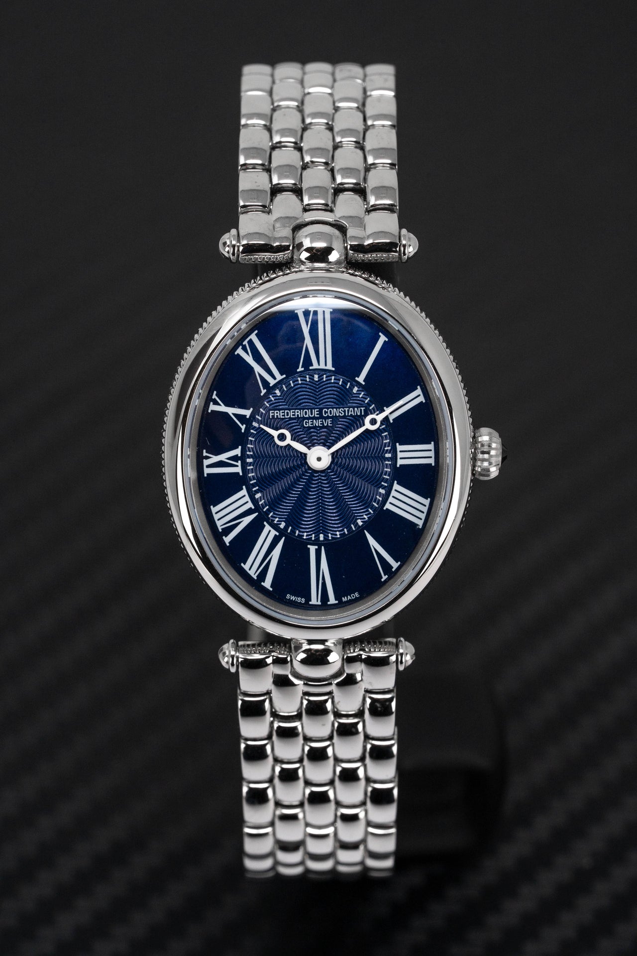 Frederique Constant Watch Ladies Art Deco Stainless Steel Blue FC-200MPN2V6B