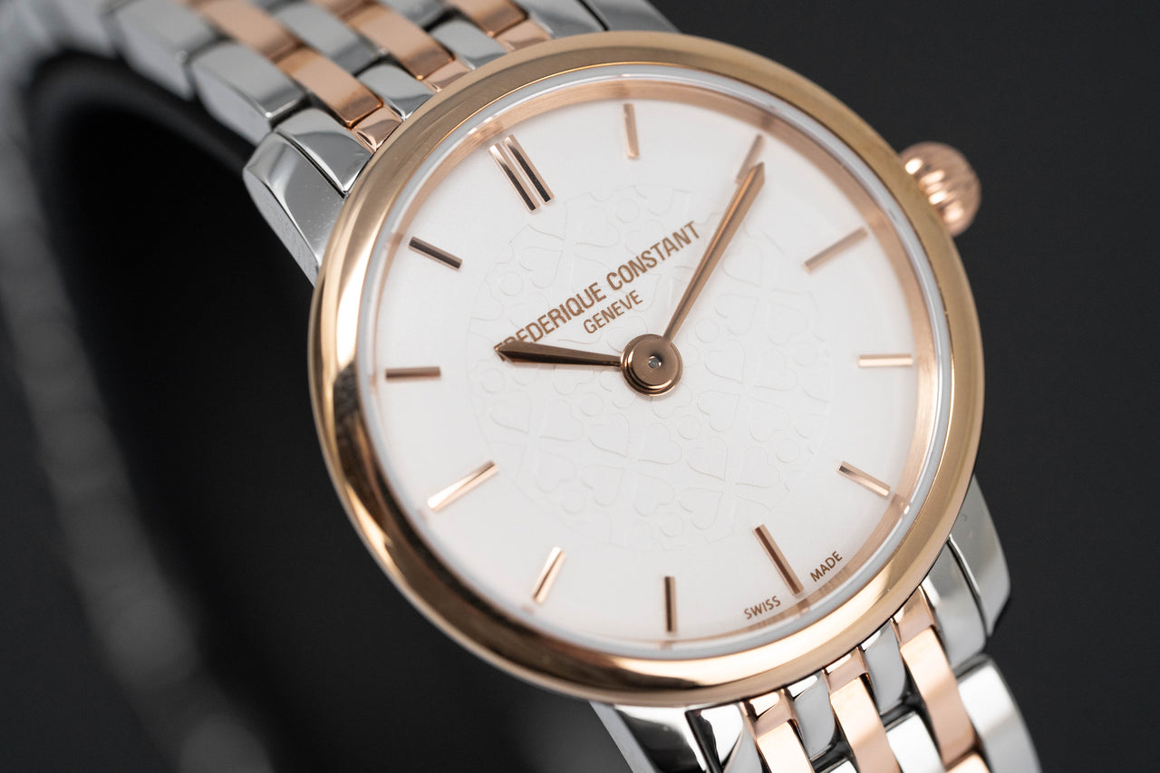 Frederique Constant Watch Ladies Classic Two-Tone Rose Gold PVD FC-200WHS2B