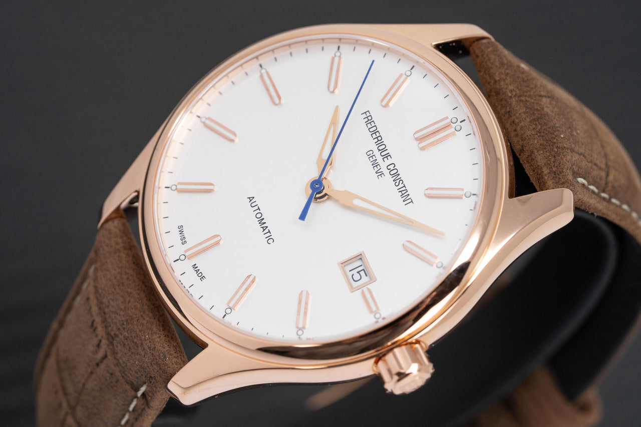 Frederique Constant Watch Classics Index Rose Gold PVD Leather FC-303NV5B4