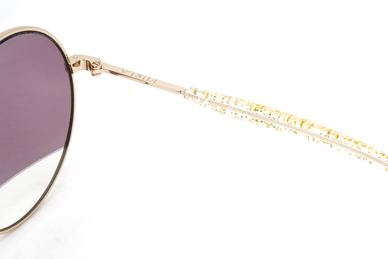 Furla Women's Sunglasses Round Gold/Purple SFU235 0300