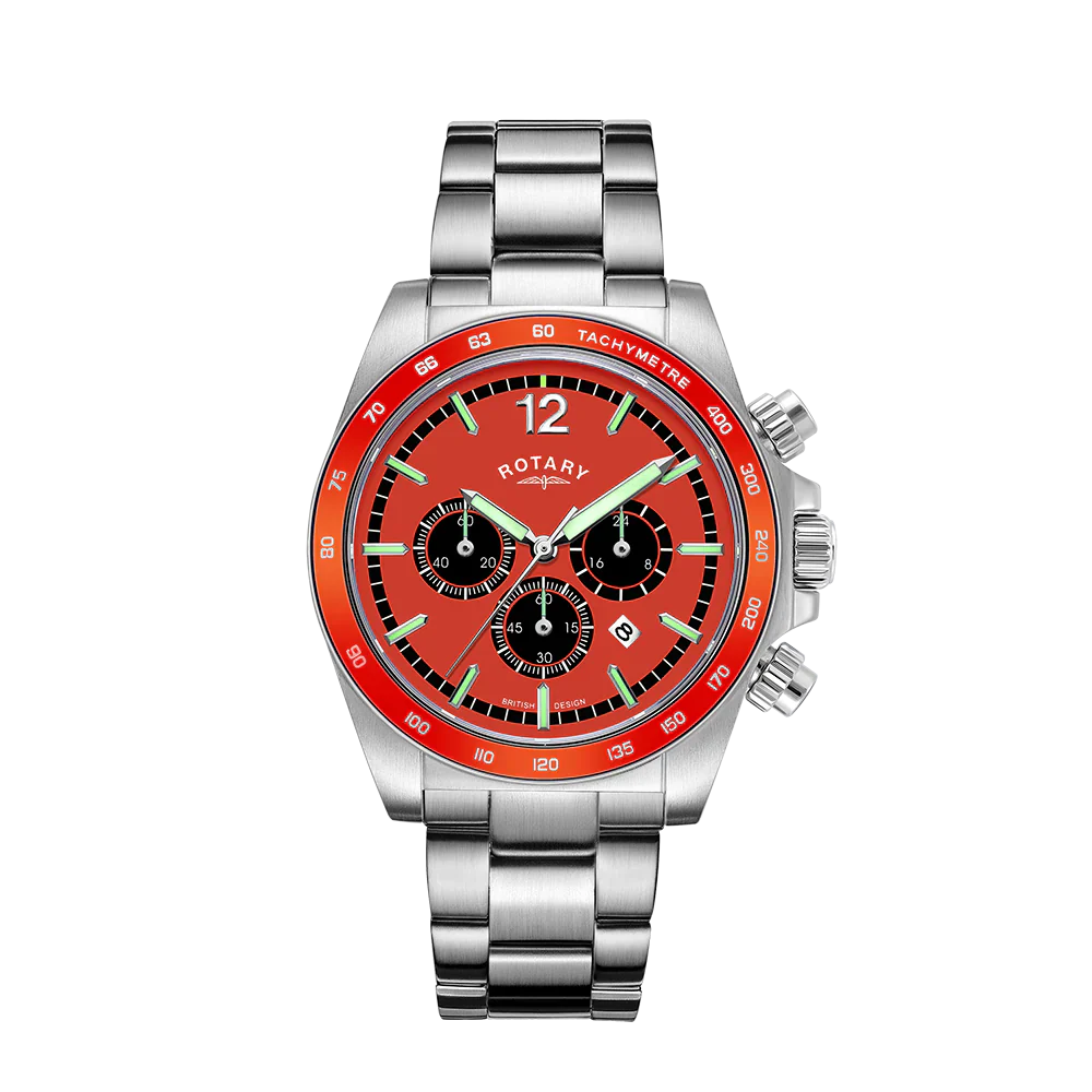 Rotary Henley Chrono Men's Orange Watch GB05440/54 from Watches