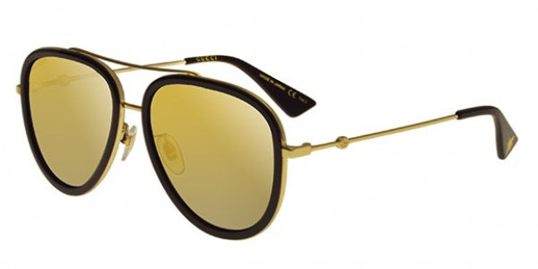 Gucci Women's Sunglasses Oversized Pilot Black/Gold GG0062S-001 57