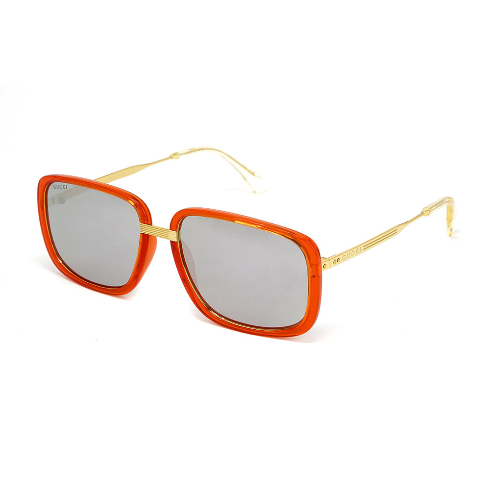 Gucci Unisex Sunglasses Rectangle Orange/Gold GG0787S-003 61