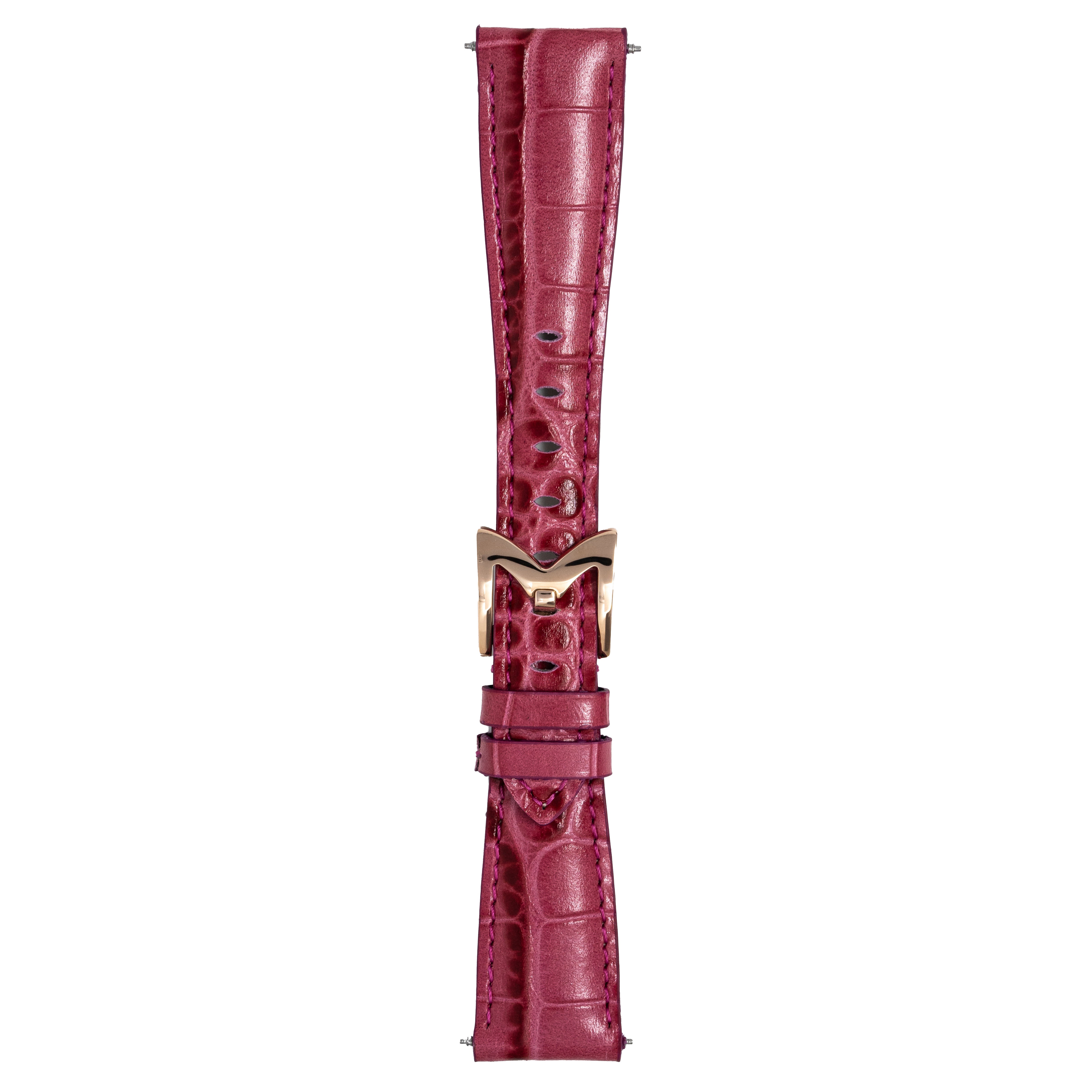 Gagà Milano Manuale 40mm Pink Alligator Leather Watch Strap