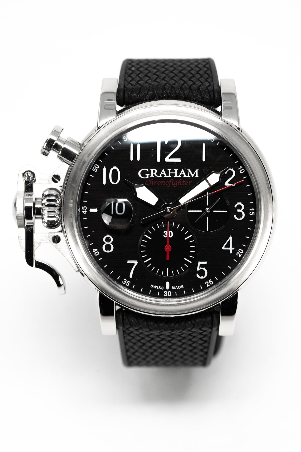 Graham Chronofighter Grand Vintage Arabic Numerals Black Rubber 2CVDS.B29A