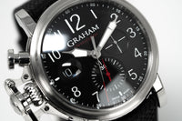 Thumbnail for Graham Chronofighter Grand Vintage Arabic Numerals Black Rubber 2CVDS.B29A
