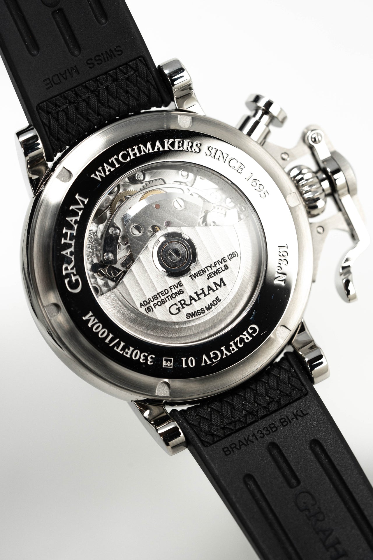 Graham Chronofighter Grand Vintage Arabic Numerals Black Rubber 2CVDS.B29A