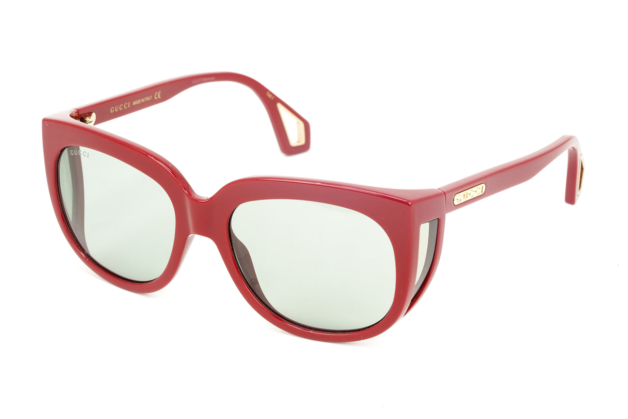 Gucci Women's Sunglasses Wraparound Rectangle Red GG0468S-003 57