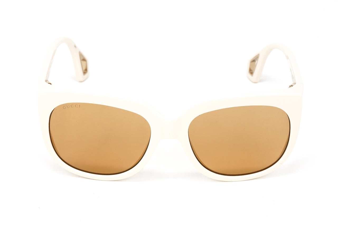 gucci goggles women's Gucci Women's Sunglasses Wraparound Rectangle Cream – Watches & Crystals