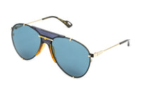 Thumbnail for Gucci Unisex Sunglasses Oversized Pilot Blue Gold GG0740S-002 61