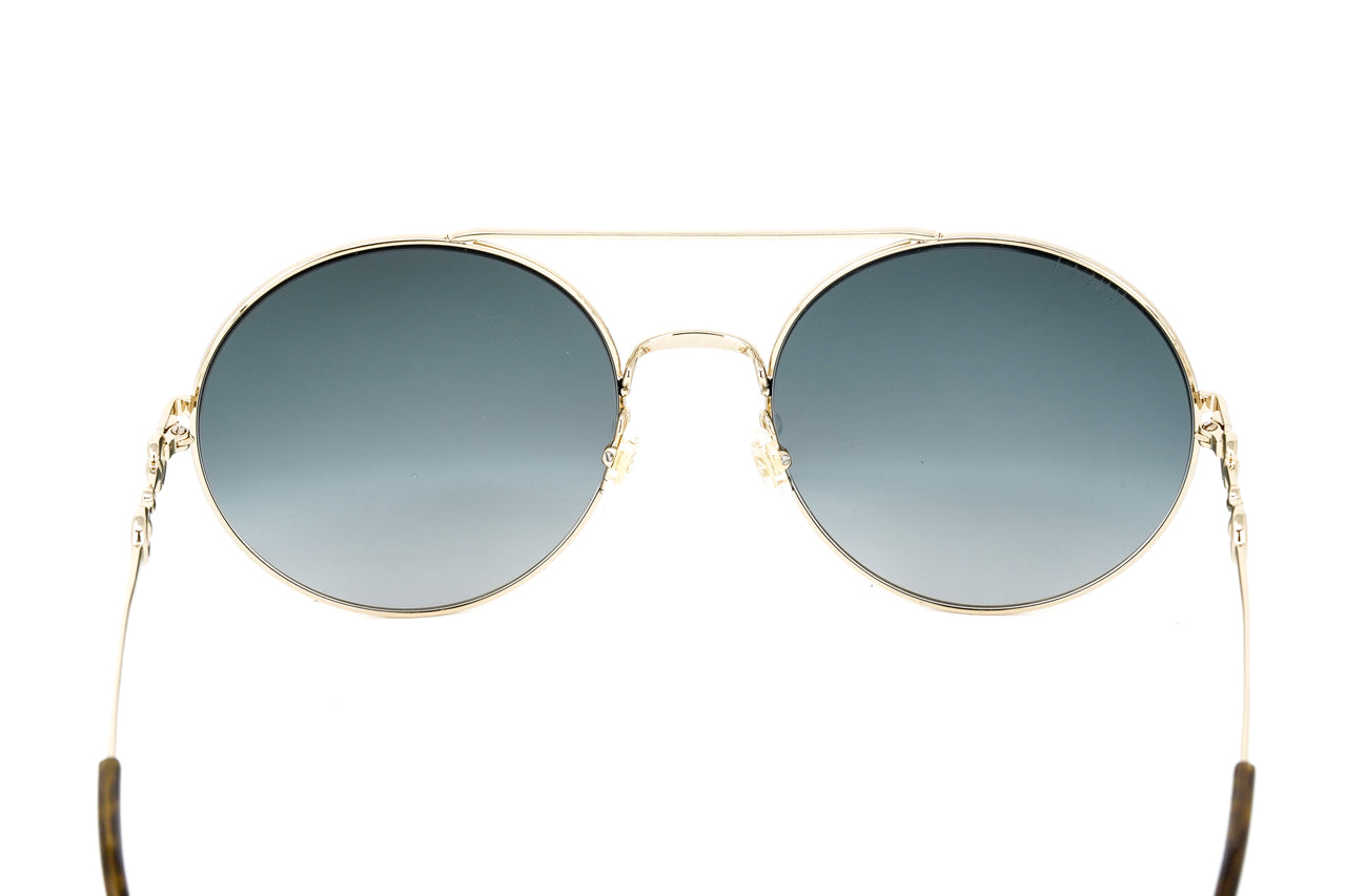 Gucci Women's Sunglasses Round Gold GG0878S-001 59