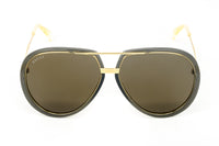 Thumbnail for Gucci Unisex Sunglasses Oversized Pilot Black Gold GG0904S-001 61