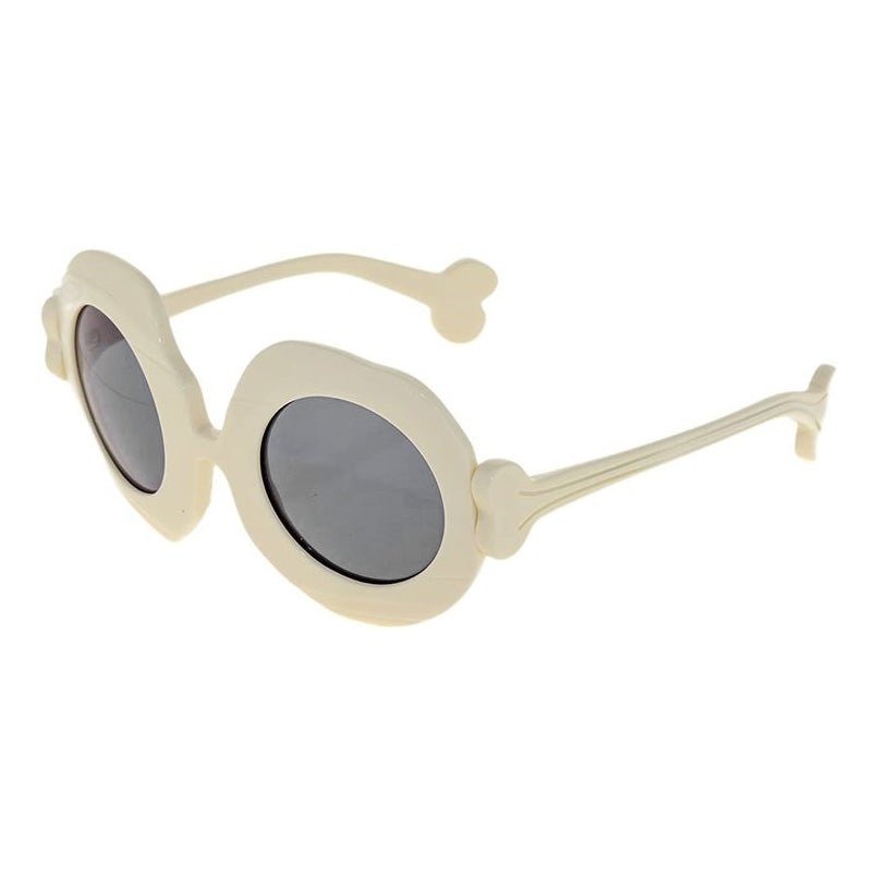 Jeremy Scott Unisex Oversized Sunglasses Bones Special Cream Grey