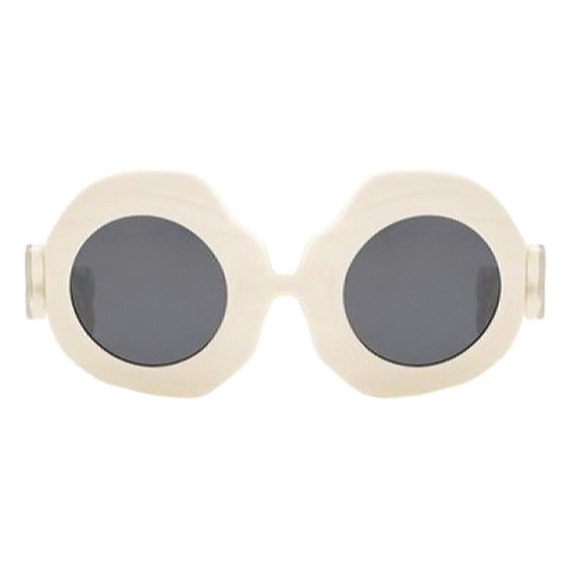 Jeremy Scott Unisex Oversized Sunglasses Bones Special Cream Grey