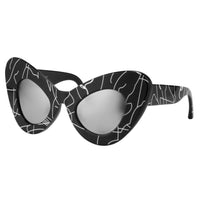 Thumbnail for Jeremy Scott x Linda Farrow Black and White Sunglasses JSCATEYEC1SUN